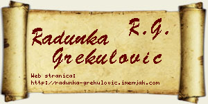 Radunka Grekulović vizit kartica